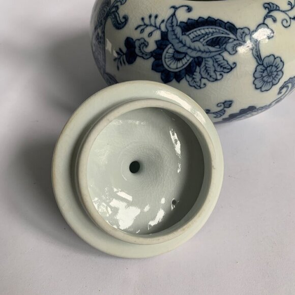 Pier 1 One Imports White Blue Paisley Floral Teapot 4 Cups - Picture 10 of 13